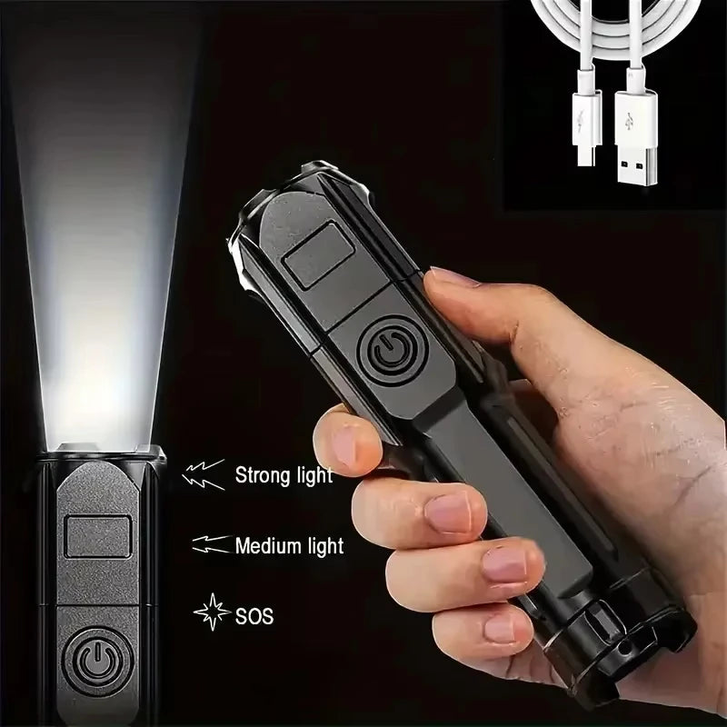1/2PCS USB COB Keychain Work Light Flashlight Super Bright Emergency Light,Bottle Opener,With Magnetic Base For Outdoor Camping