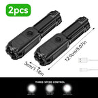 1/2PCS USB COB Keychain Work Light Flashlight Super Bright Emergency Light,Bottle Opener,With Magnetic Base For Outdoor Camping