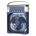 Cooling fan 3-in-1 portable desktop humidifier USB mini air conditioner night light mist suitable for home and office use