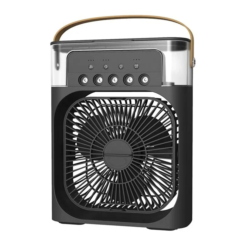 Summer Cooling Fan 3 In 1 Portable Desktop Humidifier USB Mini Air Conditioners Night Light Water Mist For Home, Office