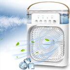 3 In 1 Portable Air Adjustment Humidifier Fan AIr Conditioner Household Small Air Cooler LED Night Lights Home Office Fans