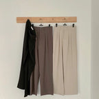High Waist Women Suit Pants Fall Straight Office Ladies Trousers Casual Button Loose Female Pants New 2025
