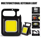 1/2PCS USB COB Keychain Work Light Flashlight Super Bright Emergency Light,Bottle Opener,With Magnetic Base For Outdoor Camping