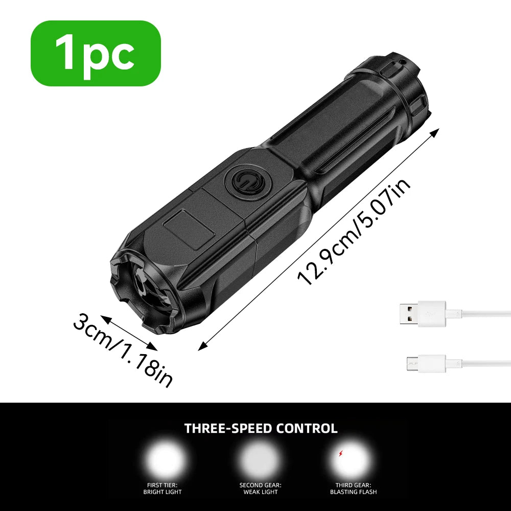 1/2PCS USB COB Keychain Work Light Flashlight Super Bright Emergency Light,Bottle Opener,With Magnetic Base For Outdoor Camping