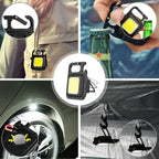 1/2PCS USB COB Keychain Work Light Flashlight Super Bright Emergency Light,Bottle Opener,With Magnetic Base For Outdoor Camping
