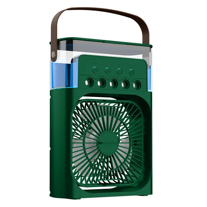 3 In 1 Portable Air Adjustment Humidifier Fan AIr Conditioner Household Small Air Cooler LED Night Lights Home Office Fans