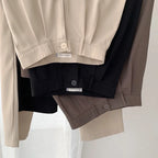 High Waist Women Suit Pants Fall Straight Office Ladies Trousers Casual Button Loose Female Pants New 2025